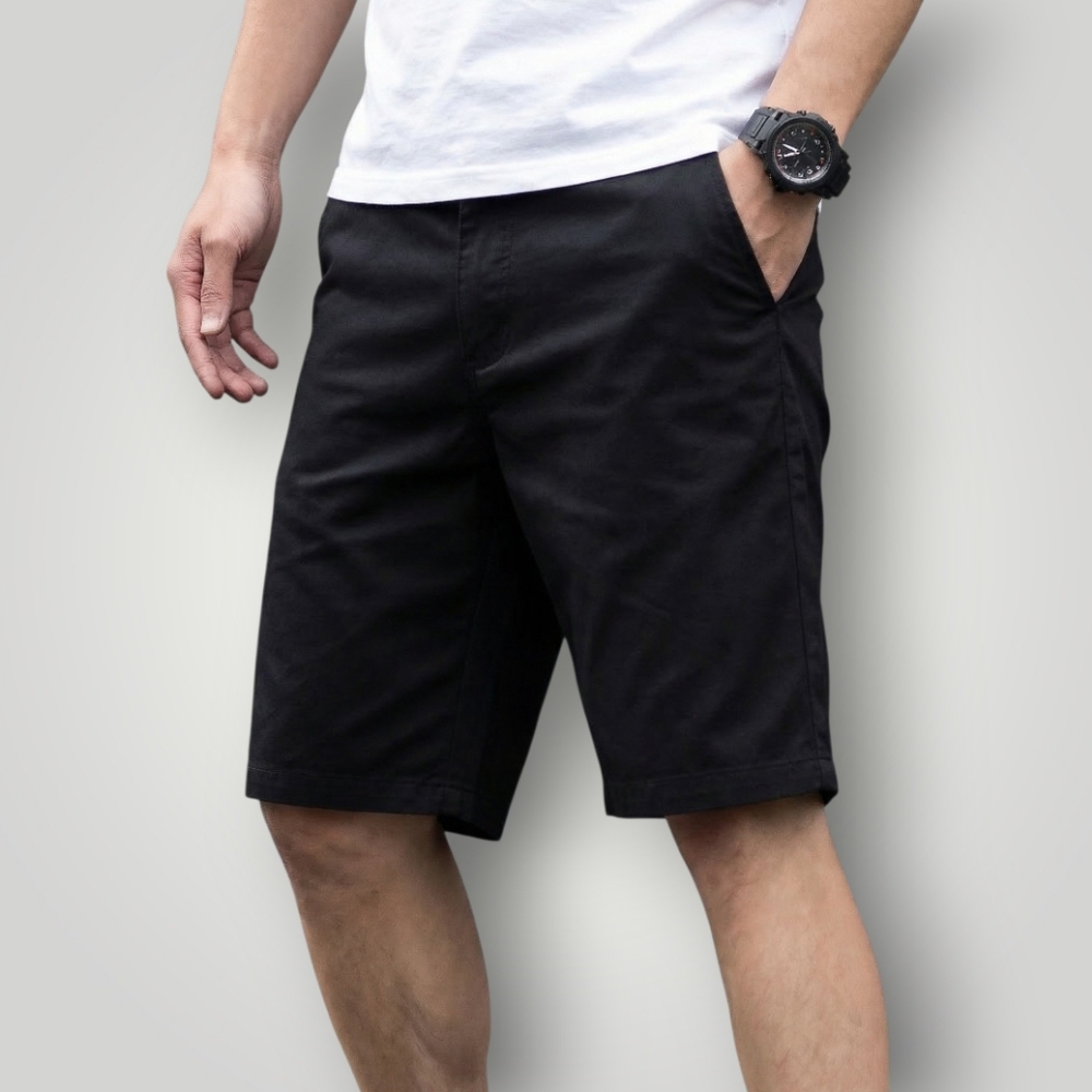 Banana Republic 32 Black Skinny Chino Shorts Fulton Flat Front‎ Stretch
